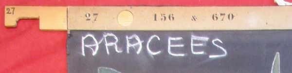 Références sur la réglette supérieure