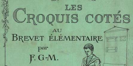 Détail d'une couverture de manuel de dessin par F. G.-M.
