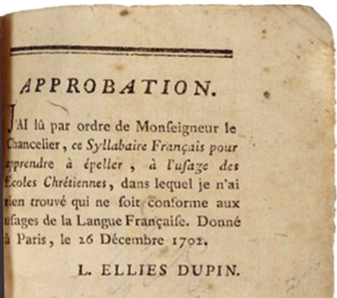 L'approbation du syllabaire