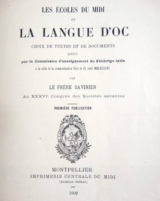 Frère Savinien et la langue d'Oc